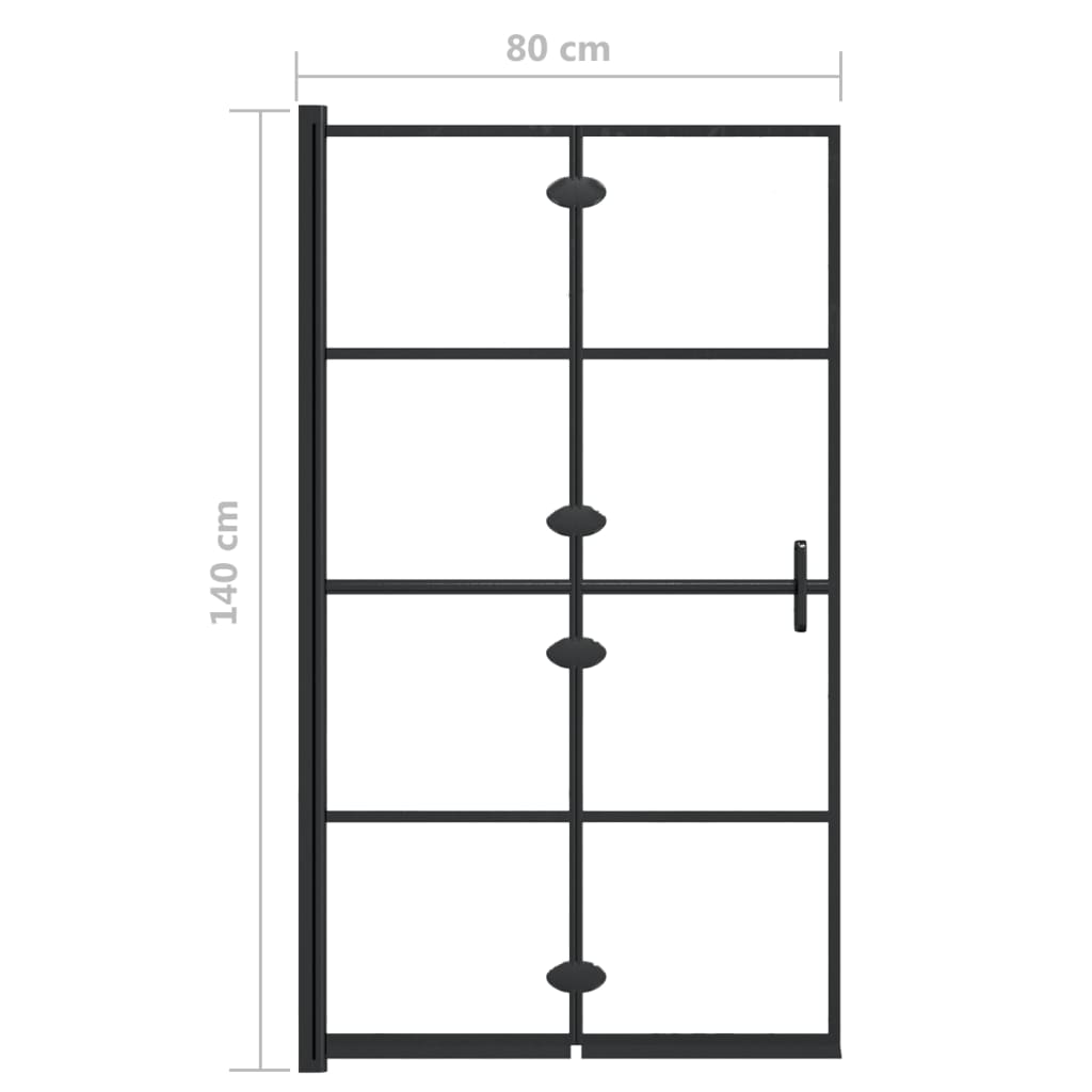 Foldable shower cubicle ESG 80x140 cm Black