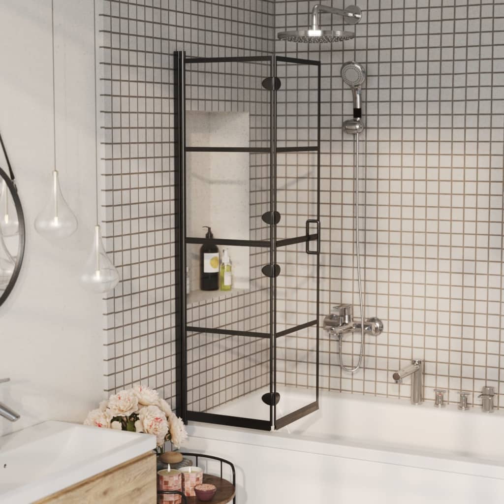 Foldable shower cubicle ESG 80x140 cm Black