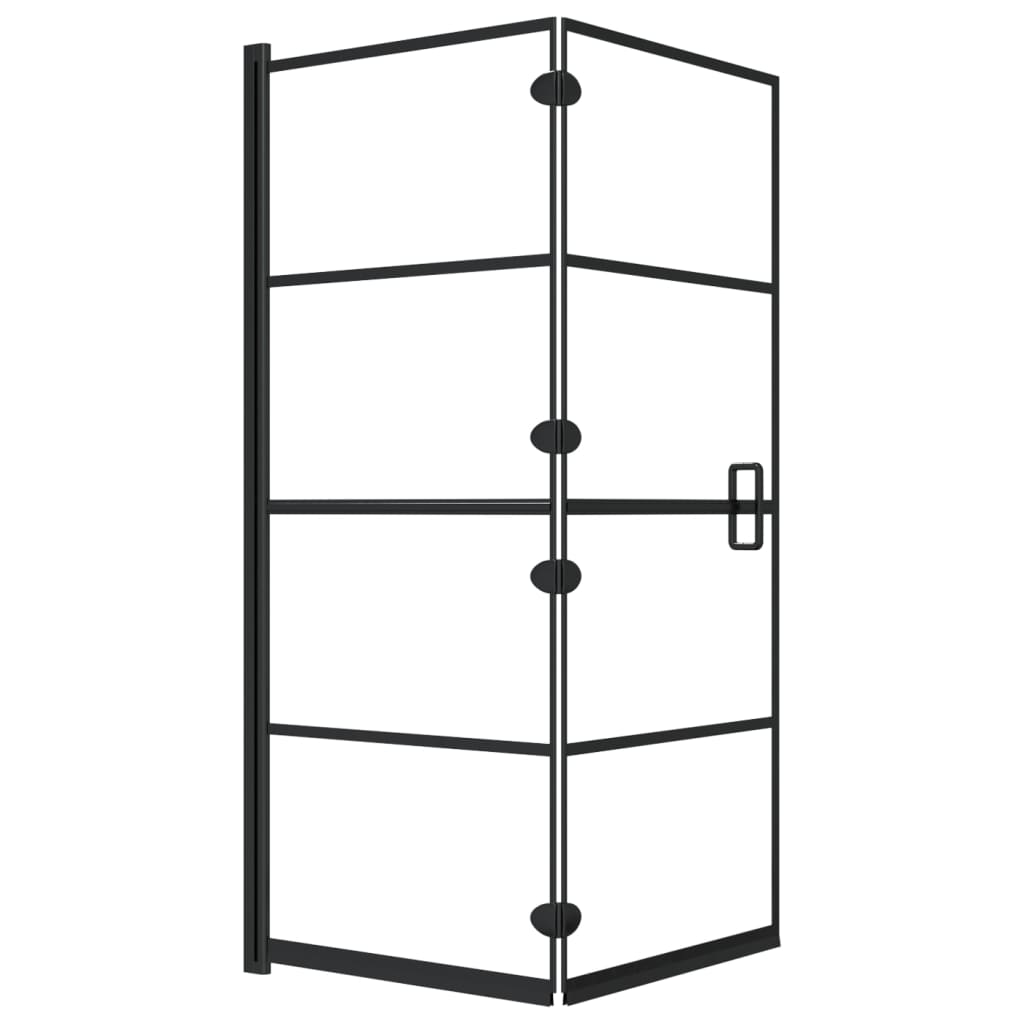 Foldable shower cubicle ESG 120x140 cm Black