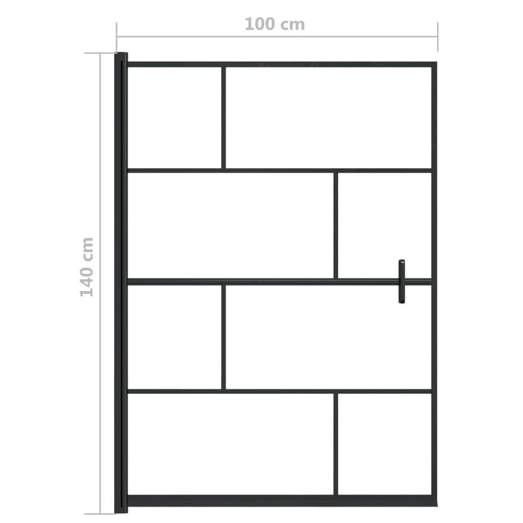 Shower cubicle ESG 100x140 cm Black