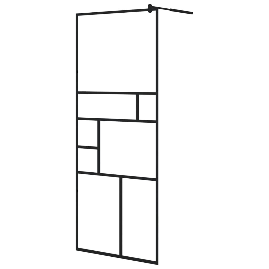 Shower screen for walk-in shower with clear tempered glass 80x195 cm