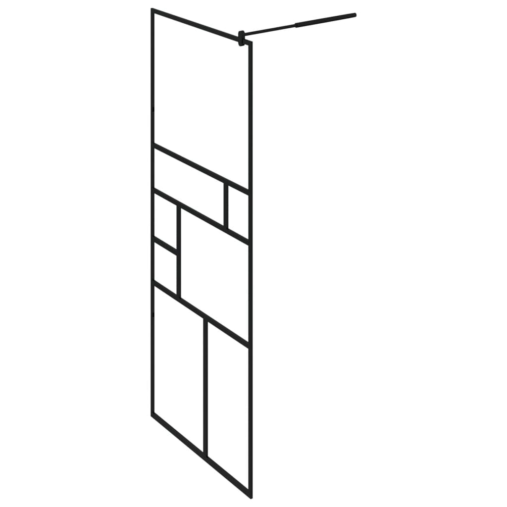 Shower screen for walk-in shower with clear tempered glass 80x195 cm