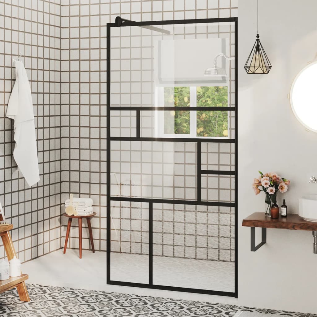 Shower screen for walk-in shower with clear tempered glass 80x195 cm