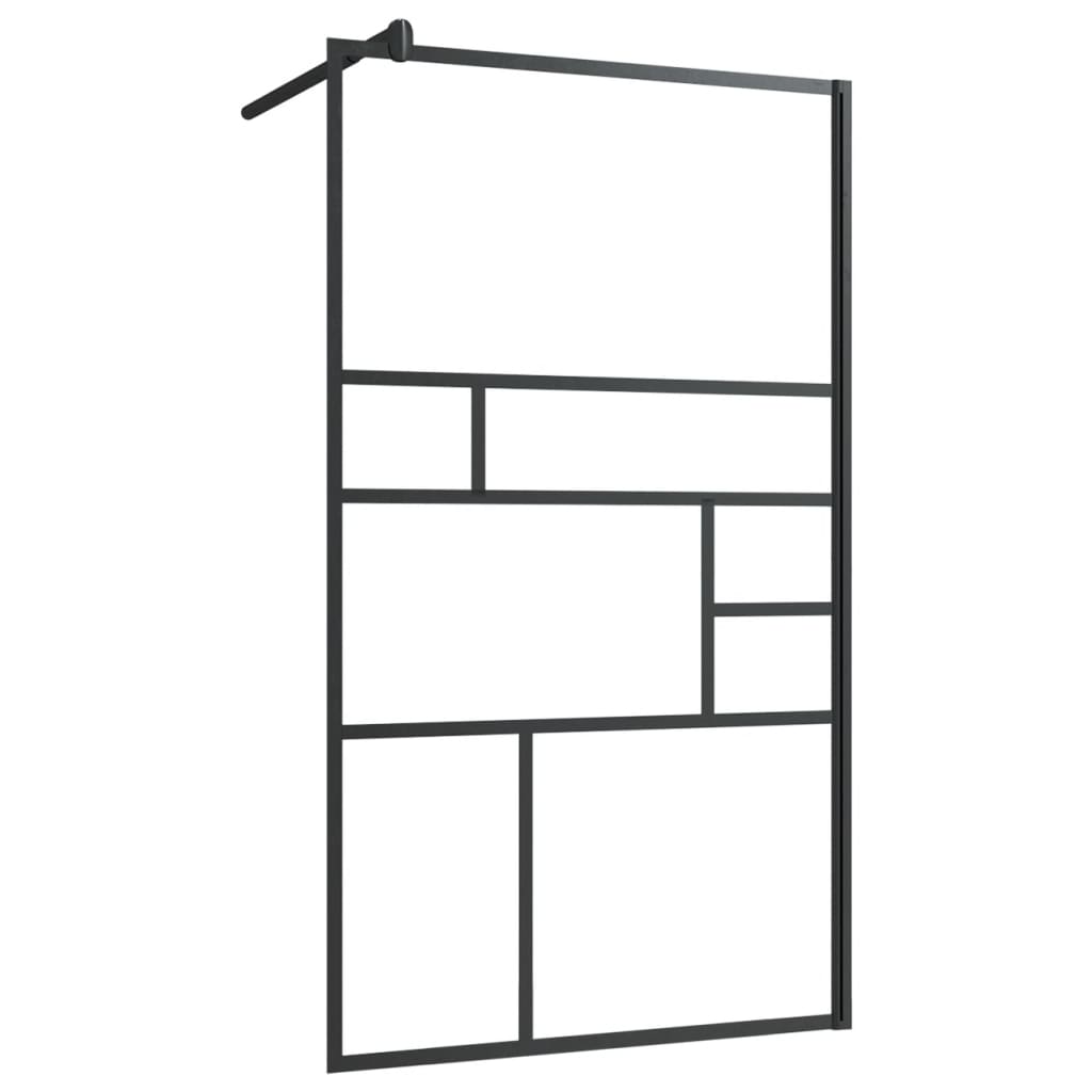 Shower screen for walk-in shower with clear tempered glass 90x195 cm