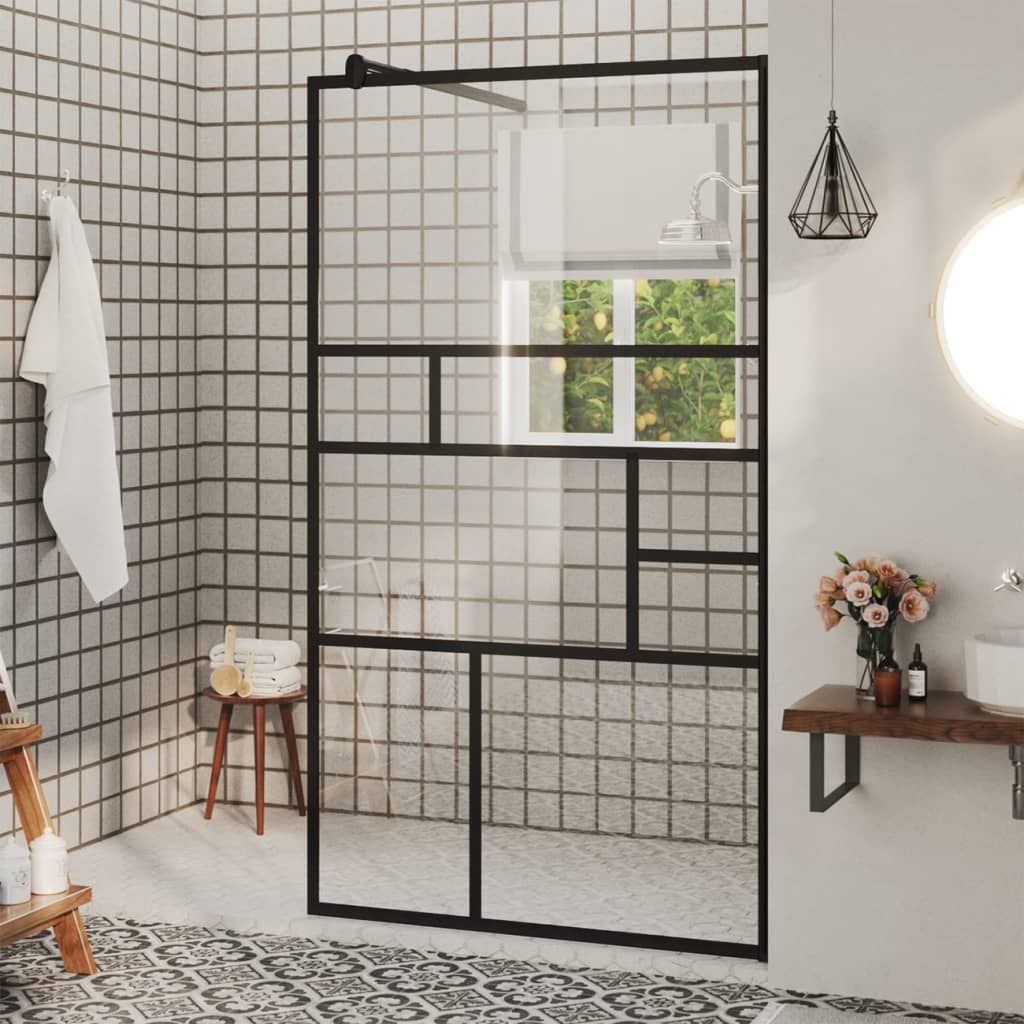 Shower screen for walk-in shower with clear tempered glass 90x195 cm