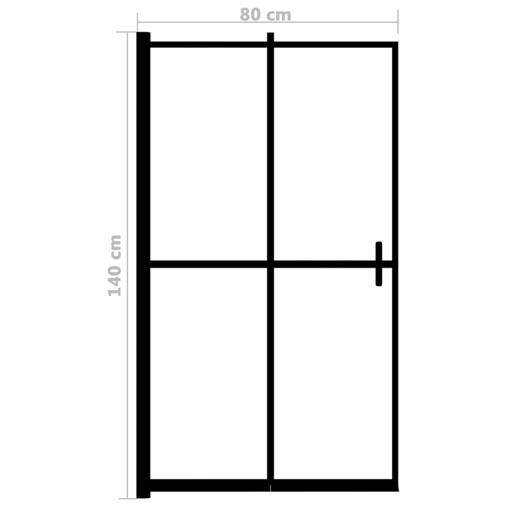 Foldable shower cubicle ESG Black 80x140 cm