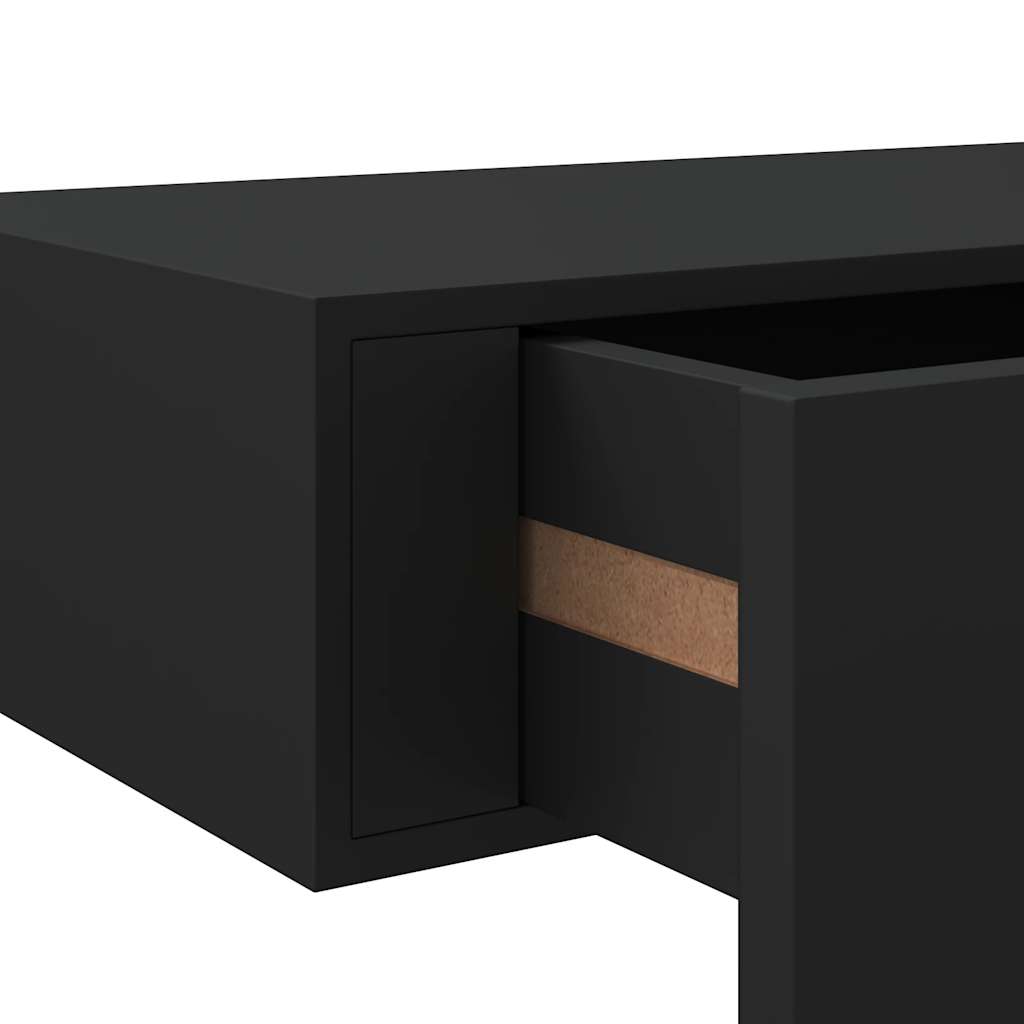 Wandregale mit Schubladen 2 Stk. Schwarz 40x23,5x10 cm MDF