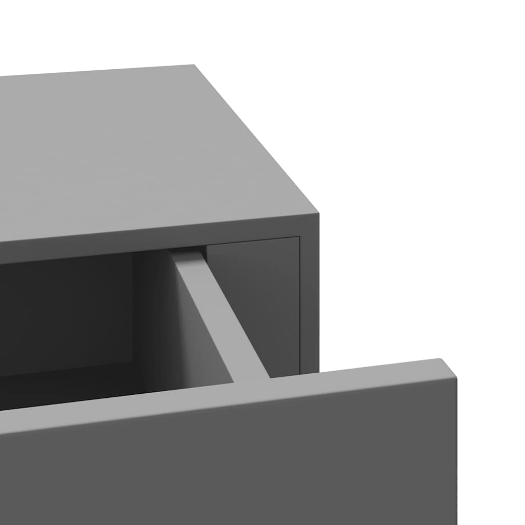 Wandregale mit Schubladen 2 Stk. Grau 40x23,5x10 cm MDF