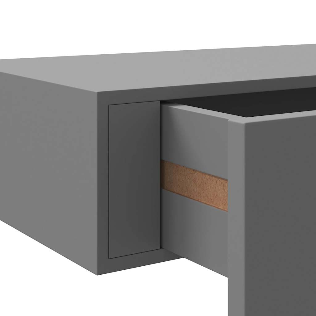 Wandregale mit Schubladen 2 Stk. Grau 40x23,5x10 cm MDF