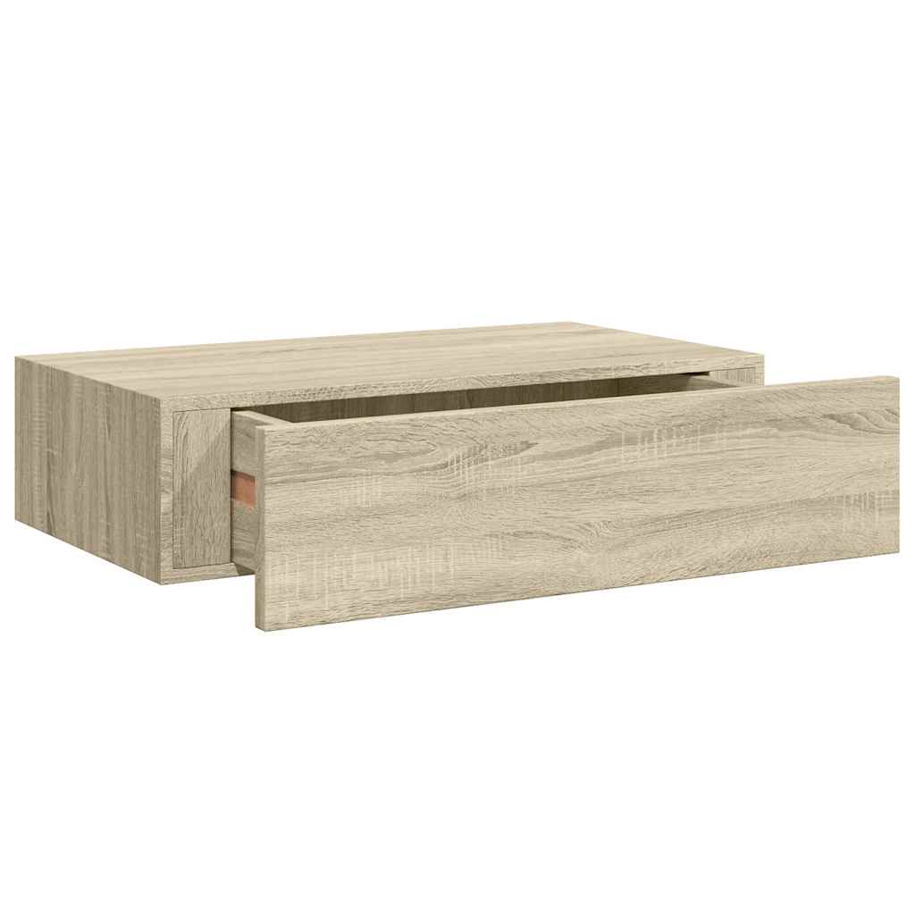 Wandregal mit Schublade Eichen-Optik 40x23,5x10 cm MDF