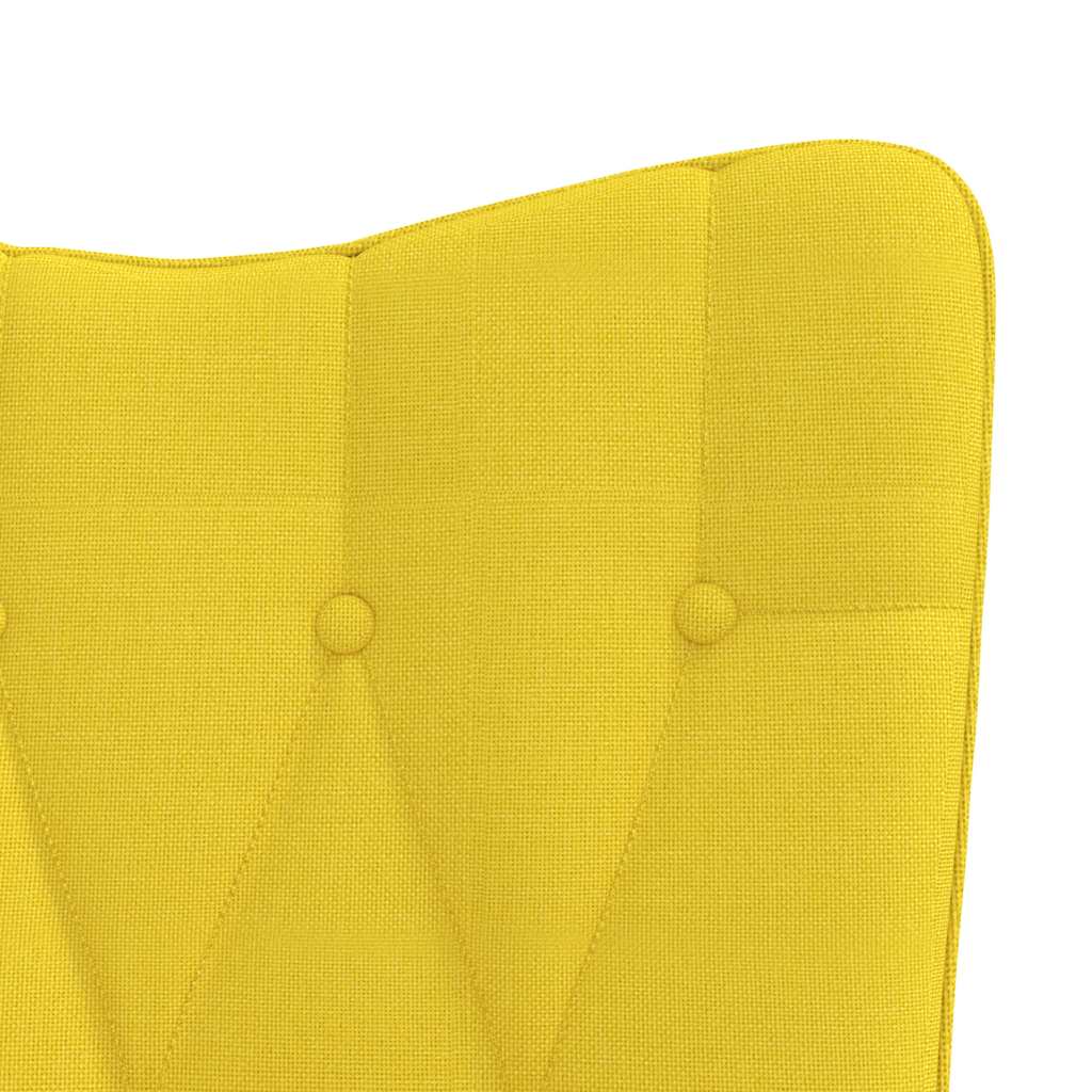 Rocking chair with stool mustard yellow fabric