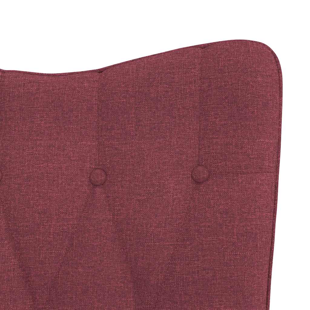 Rocking chair with stool fabric wine red