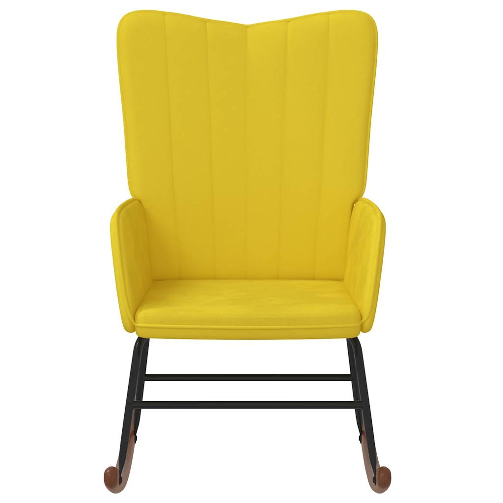 Rocking chair velvet mustard yellow