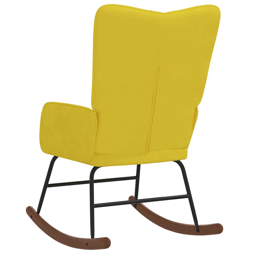 Rocking chair velvet mustard yellow
