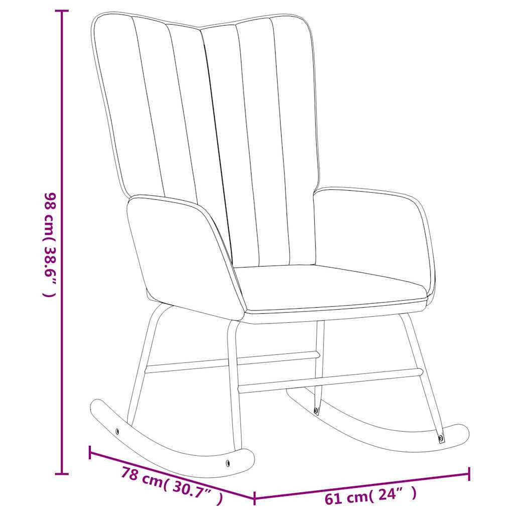 Rocking chair velvet mustard yellow