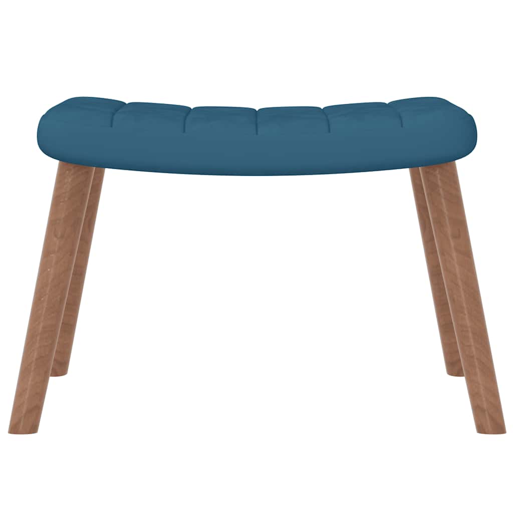 Schaukelstuhl mit Hocker Samt Blau