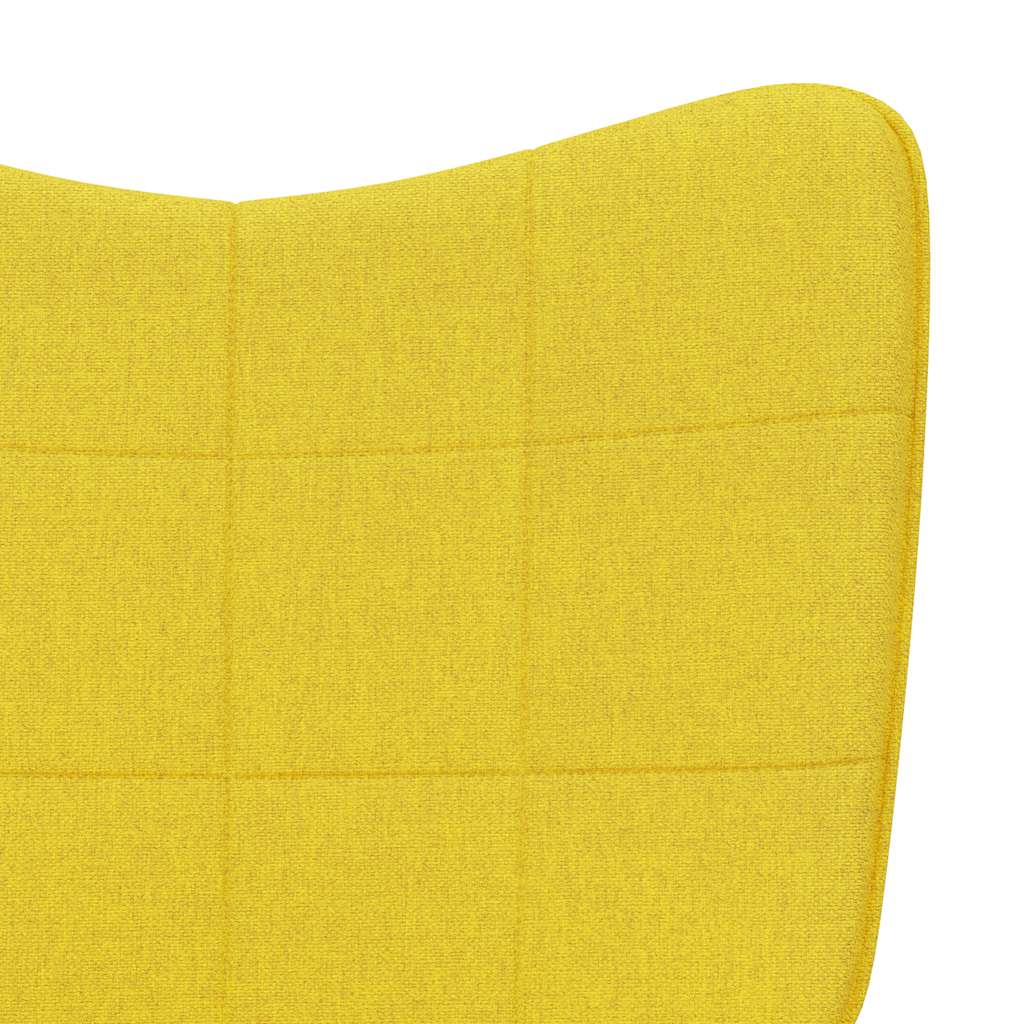 Rocking chair with stool mustard yellow fabric