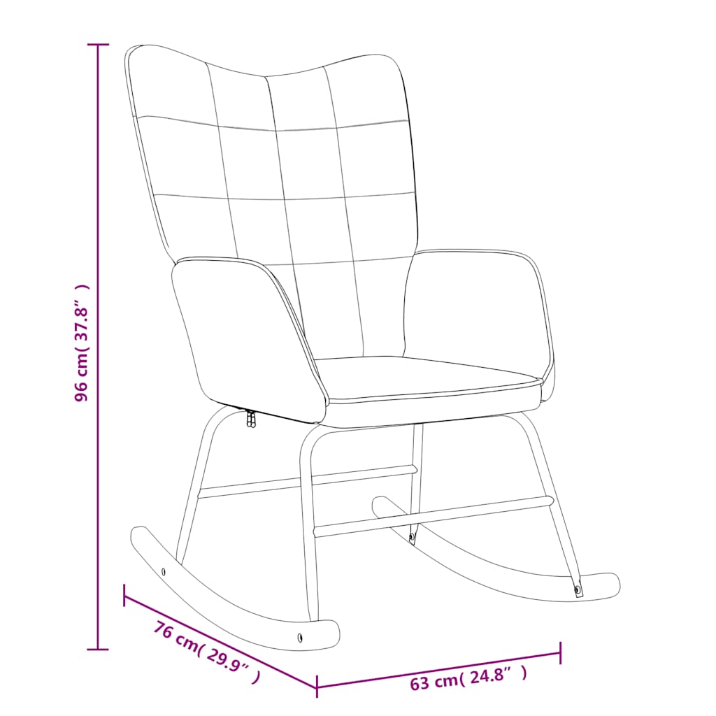 Rocking chair with stool mustard yellow fabric