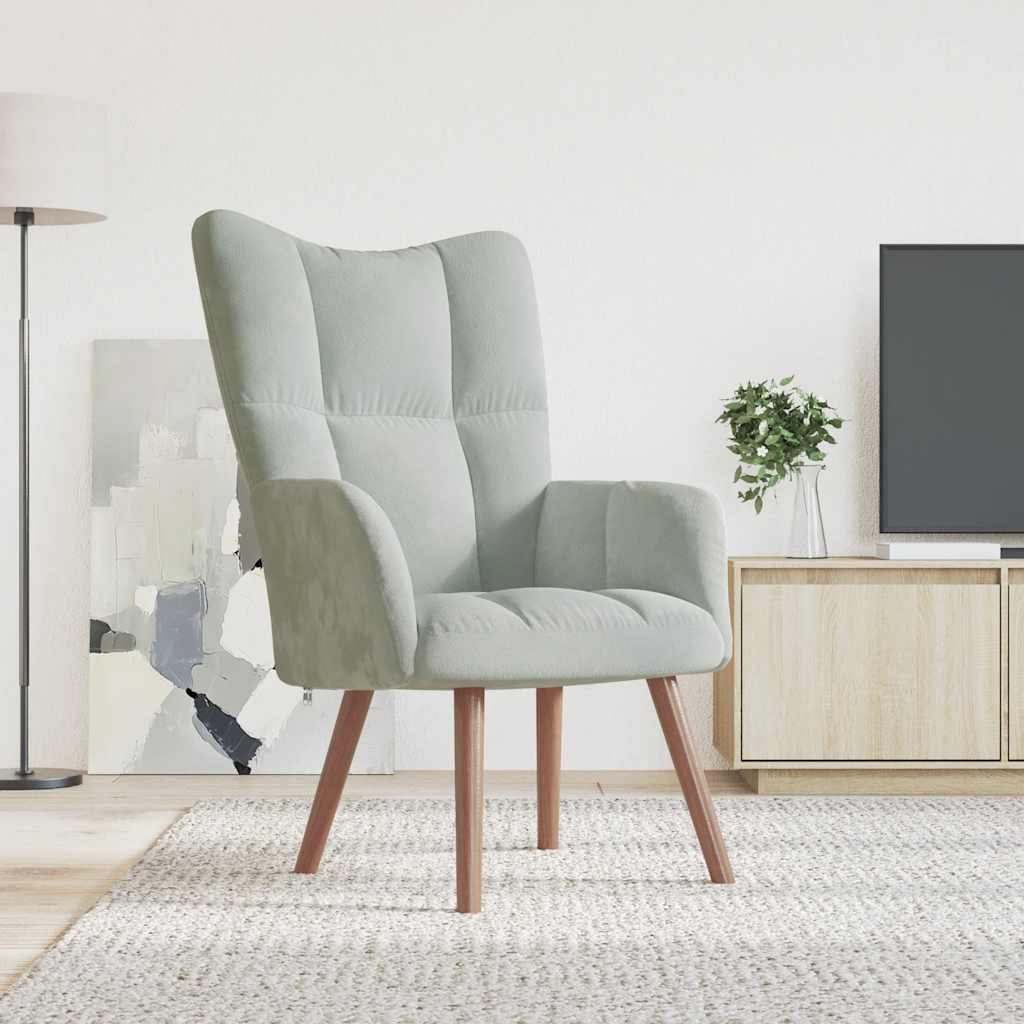 Relaxsessel Hellgrau Samt