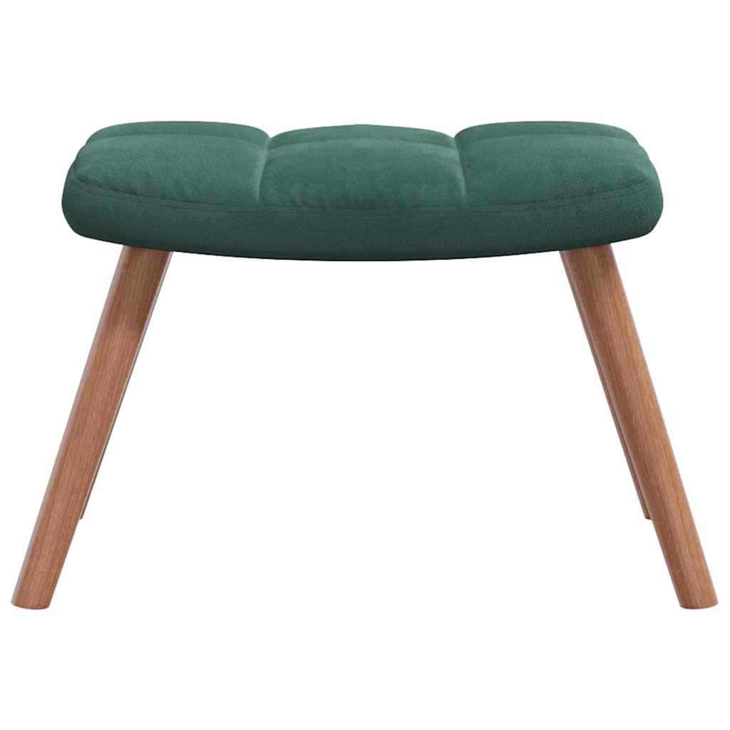 Relaxsessel mit Hocker Dunkelgrün Samt