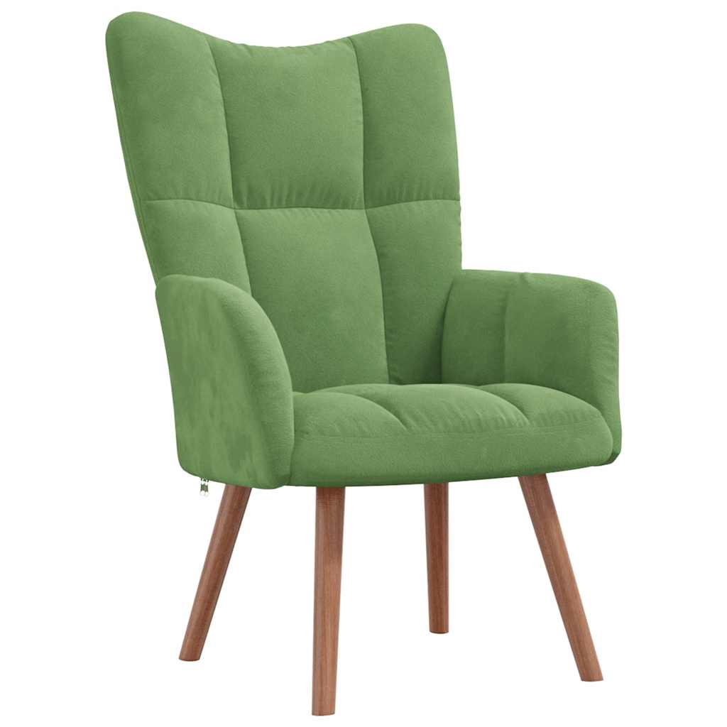 Relaxsessel mit Hocker Hellgrün Samt