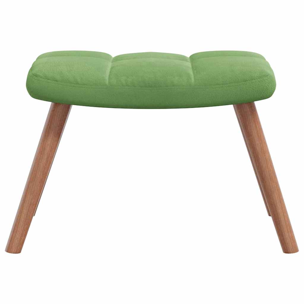 Relaxsessel mit Hocker Hellgrün Samt