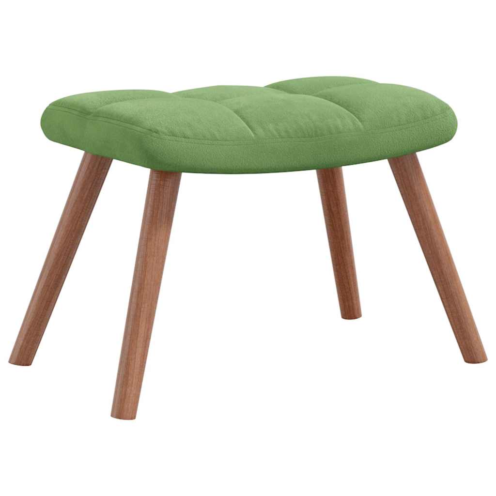 Relaxsessel mit Hocker Hellgrün Samt