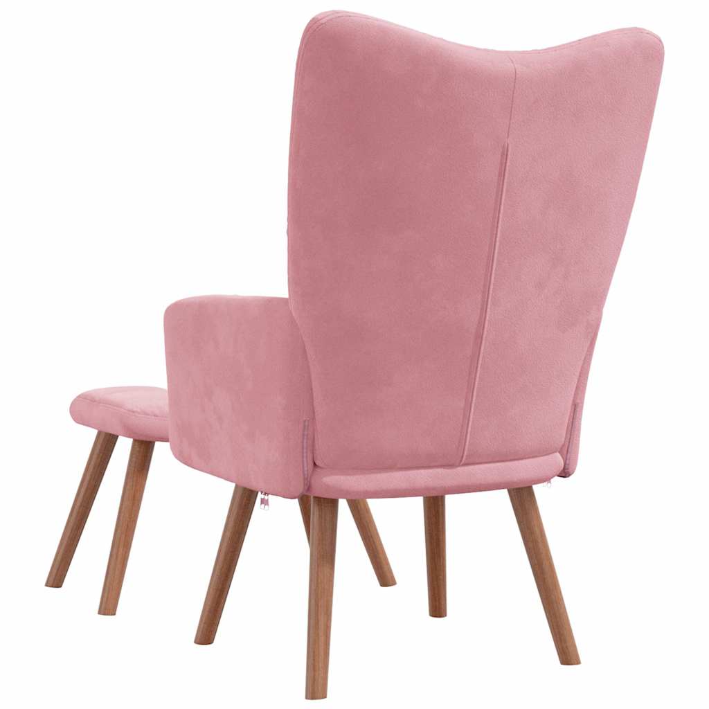 Relaxsessel mit Hocker Rosa Samt