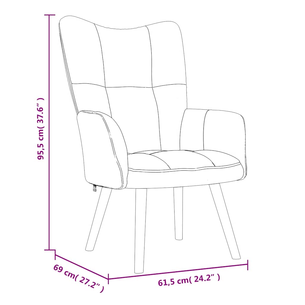 Relaxsessel mit Hocker Rosa Samt