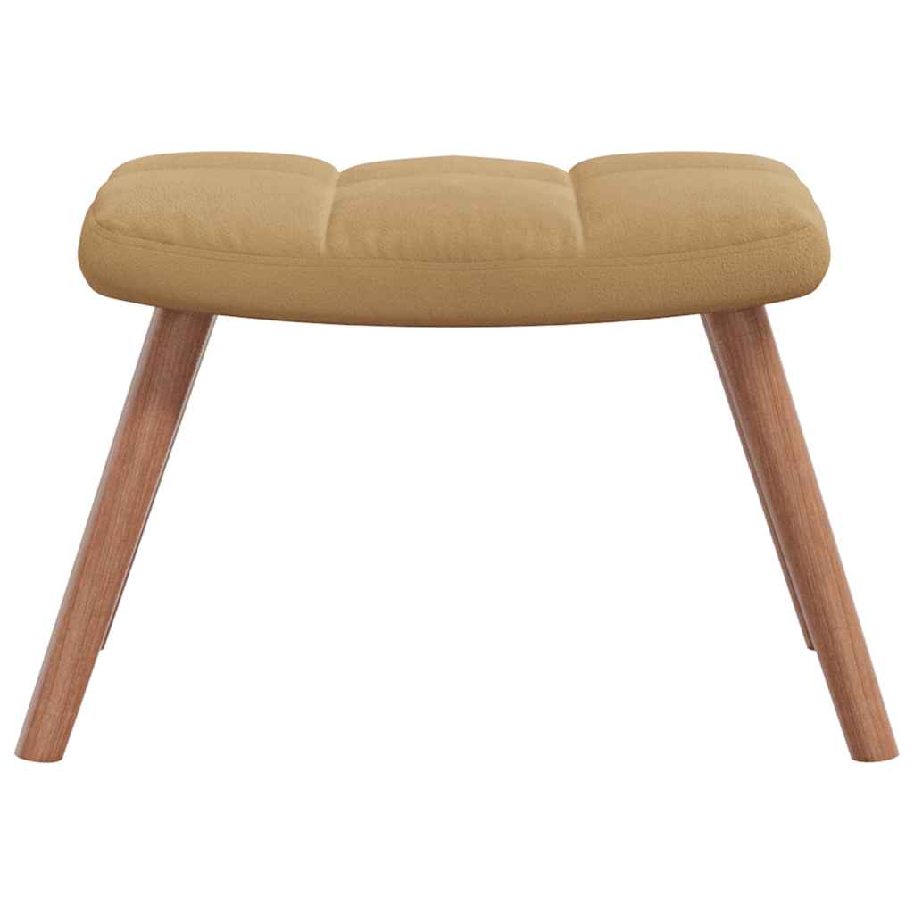 Relaxsessel mit Hocker Braun Samt