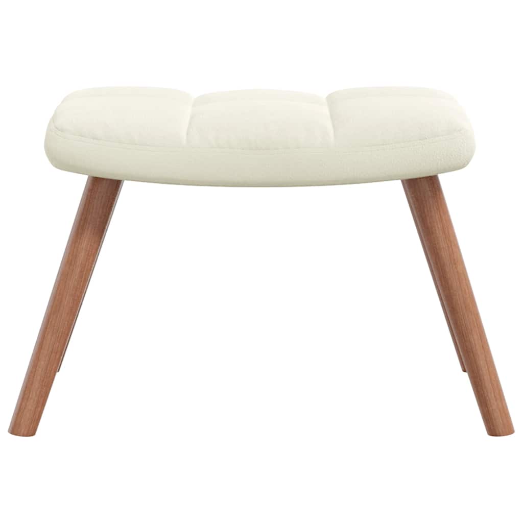 Relaxsessel mit Hocker Cremeweiß Samt