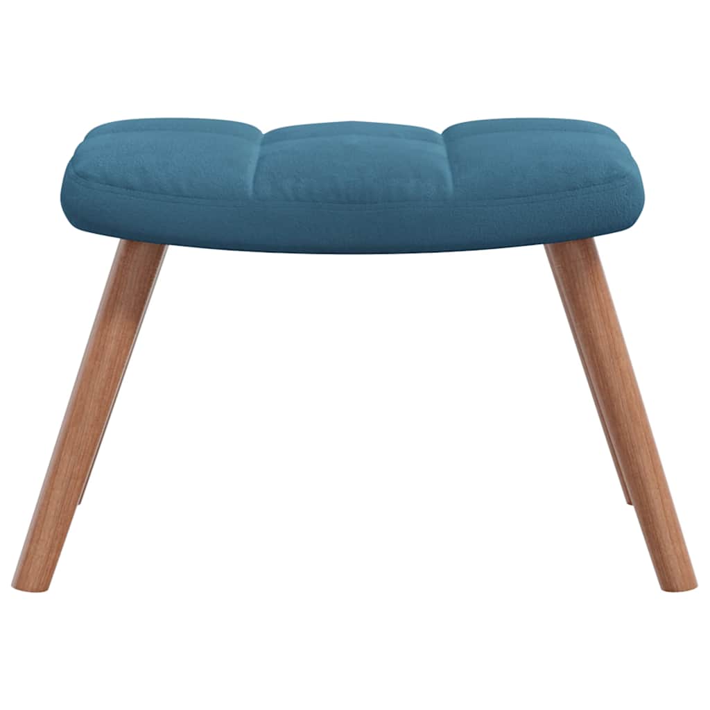 Relaxsessel mit Hocker Blau Samt