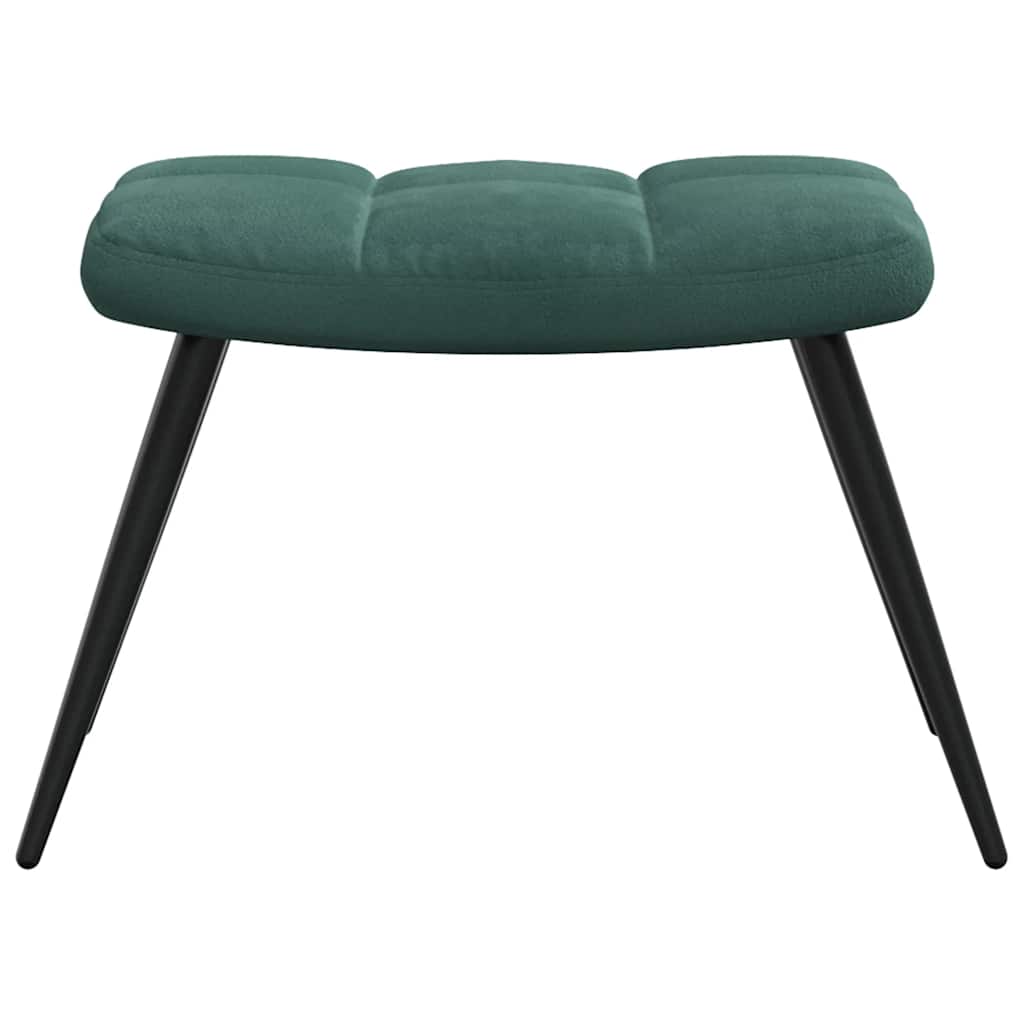 Relaxsessel mit Hocker Dunkelgrün Samt
