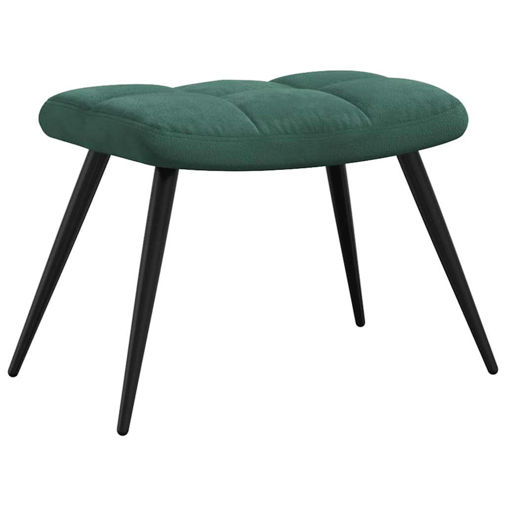 Relaxsessel mit Hocker Dunkelgrün Samt