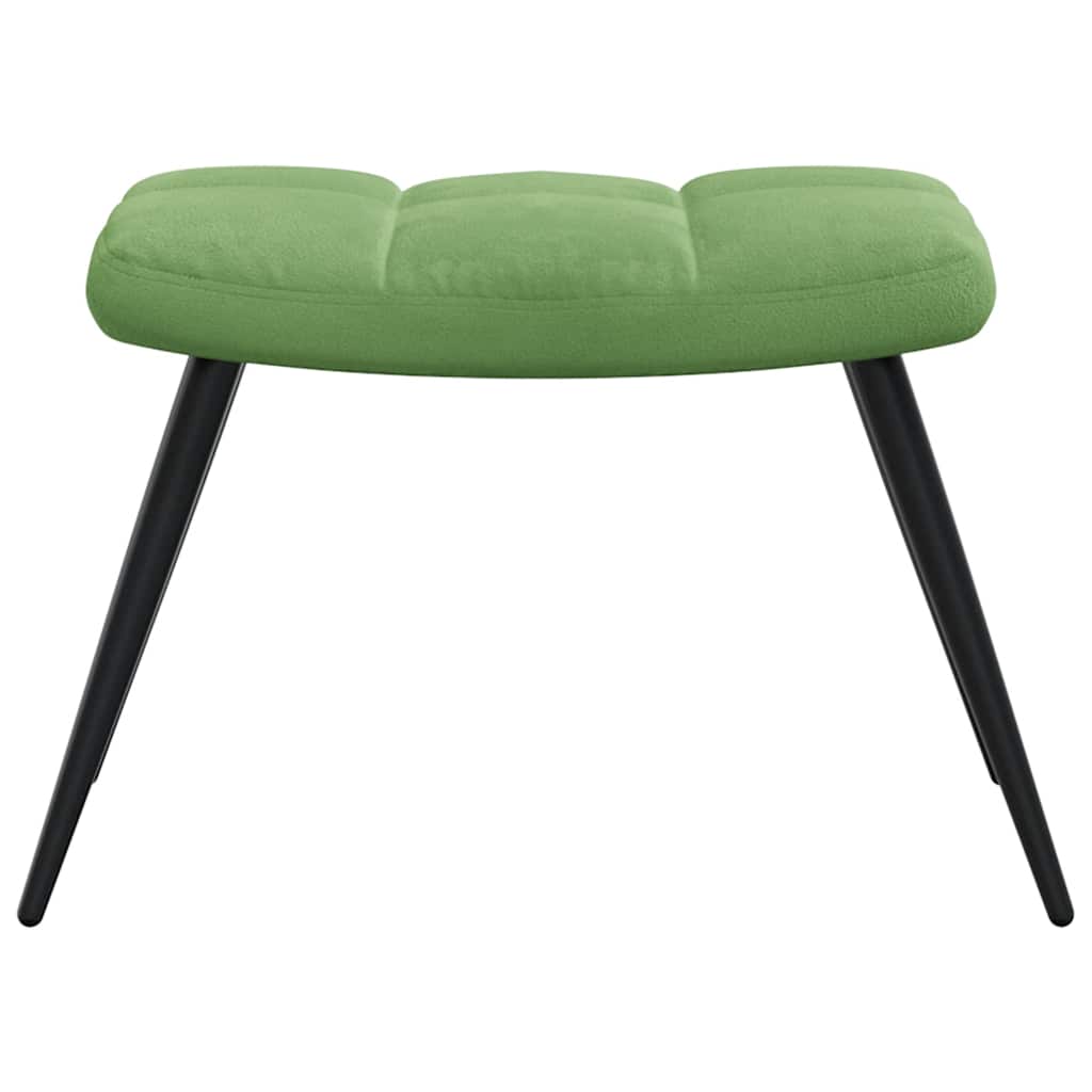 Relaxsessel mit Hocker Hellgrün Samt