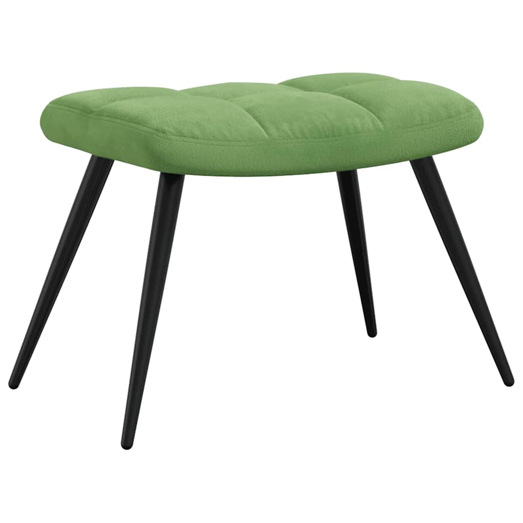 Relaxsessel mit Hocker Hellgrün Samt