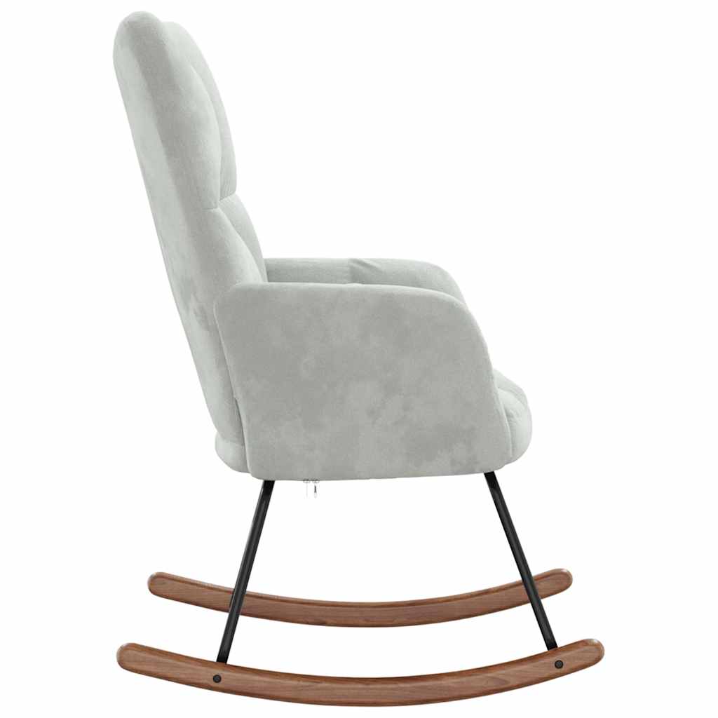 Rocking chair light grey velvet