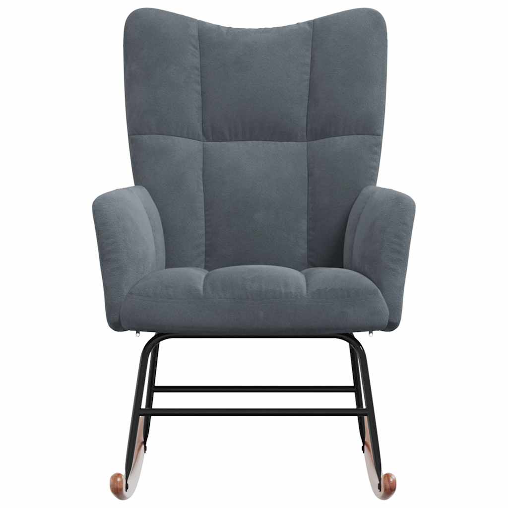 Rocking Chair Dark Gray Velvet