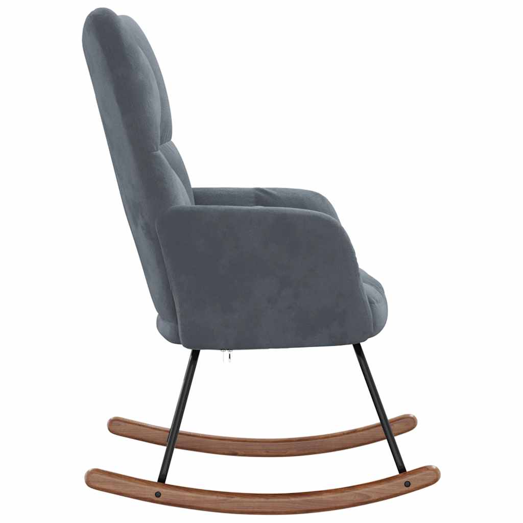 Rocking Chair Dark Gray Velvet