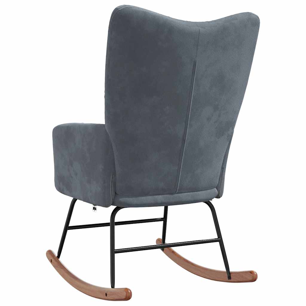 Rocking Chair Dark Gray Velvet