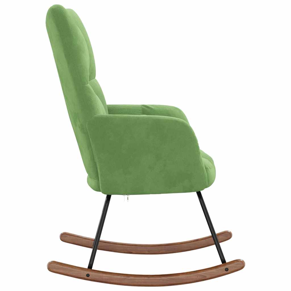 Rocking chair light green velvet