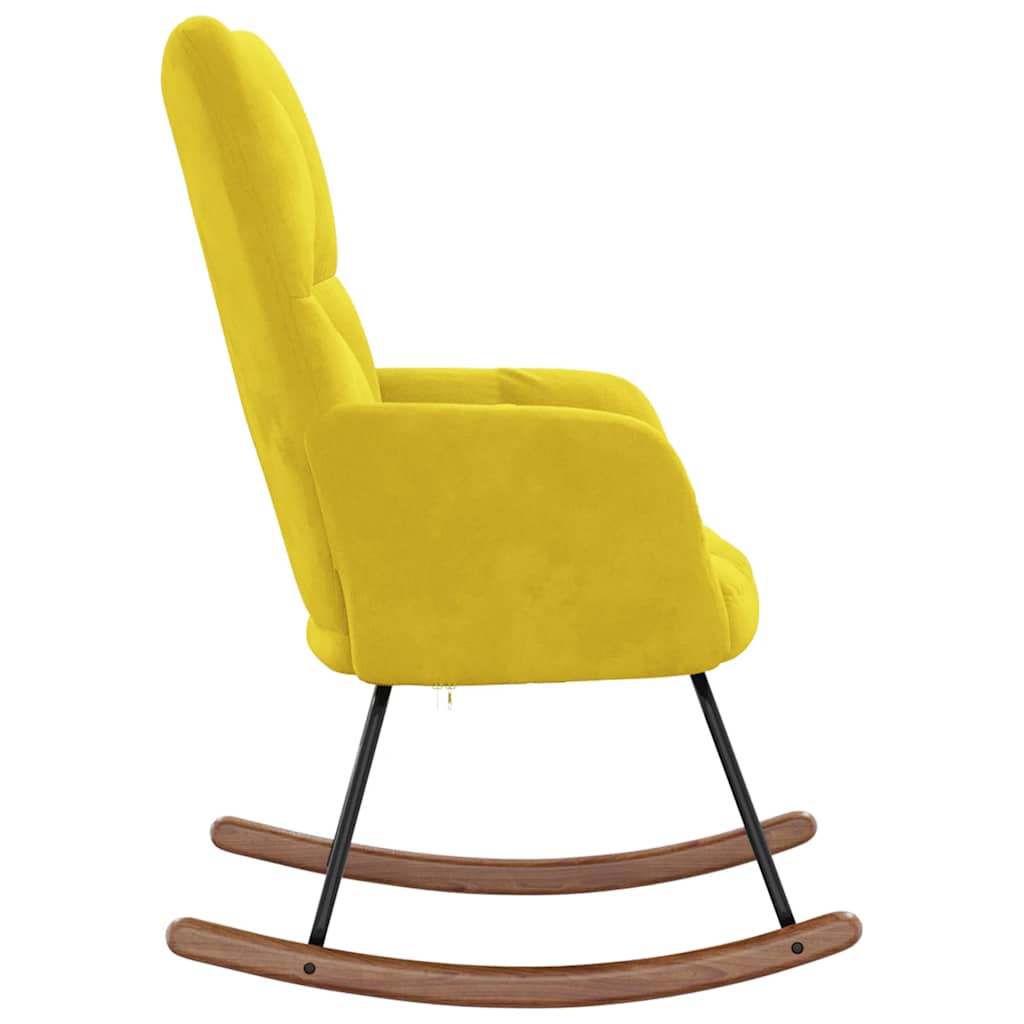 Rocking chair velvet mustard yellow