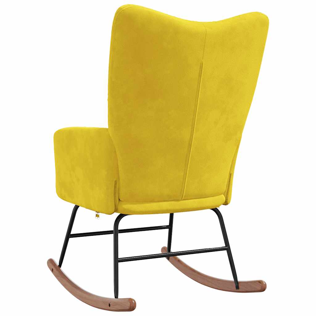 Rocking chair velvet mustard yellow