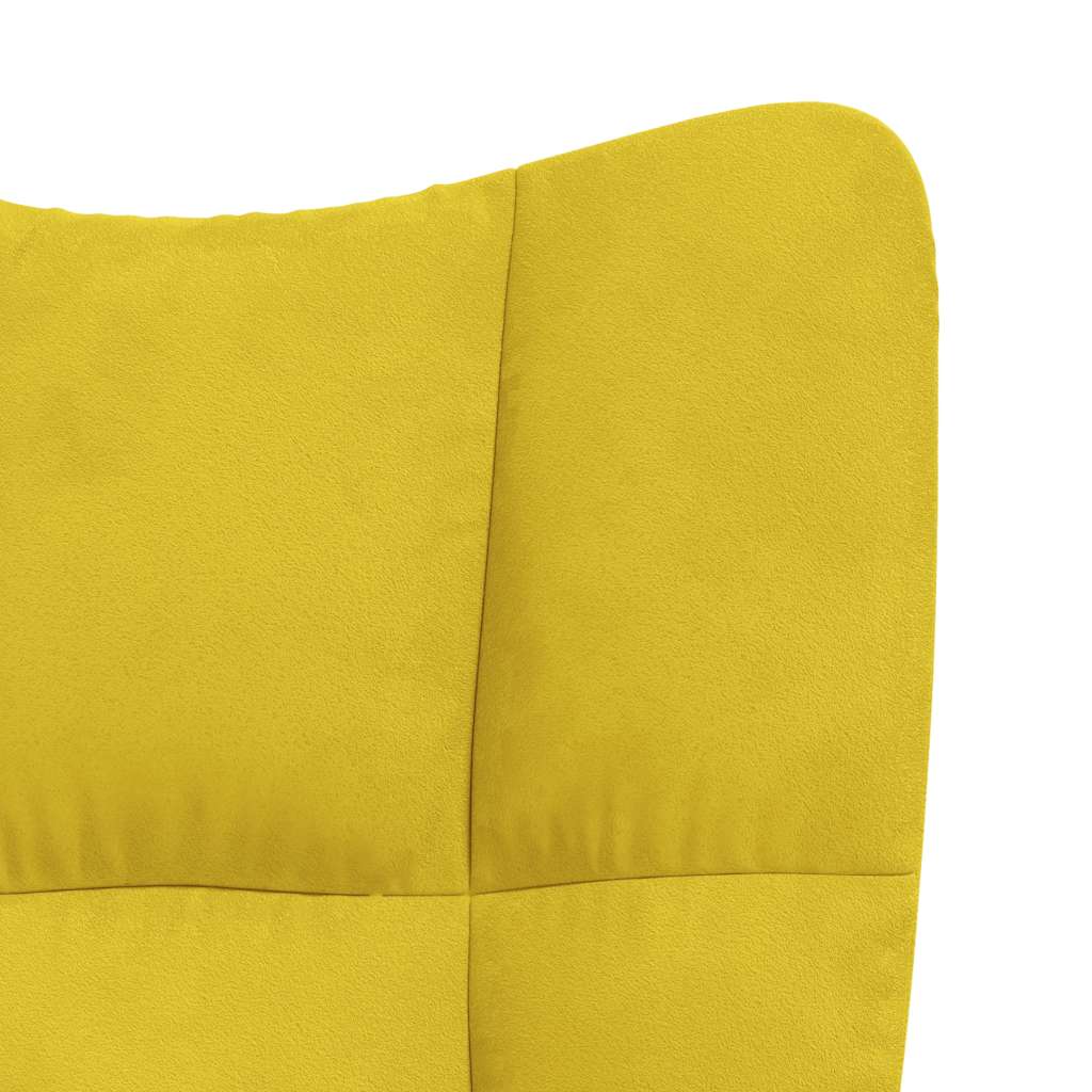 Rocking chair velvet mustard yellow