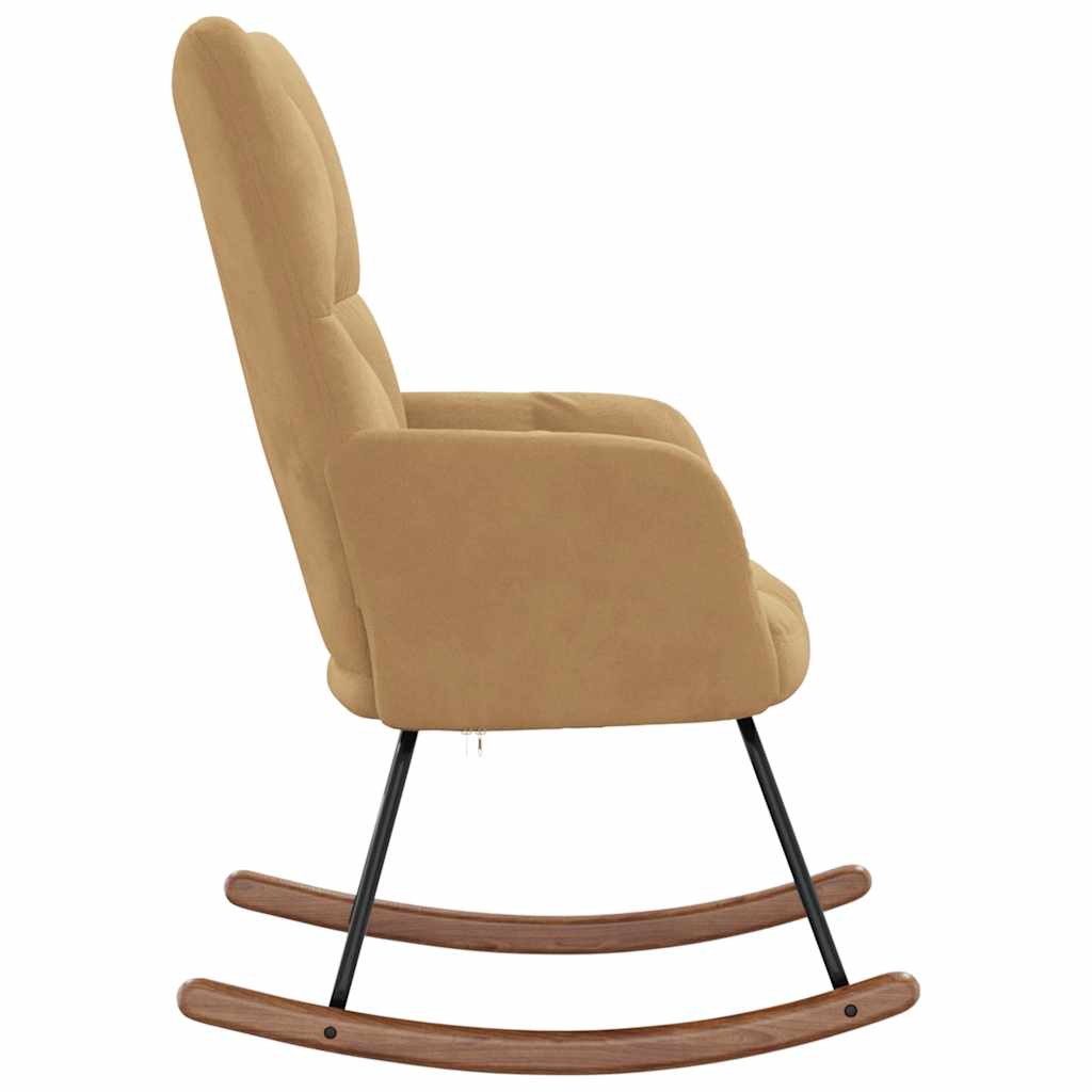 Rocking Chair Brown Velvet