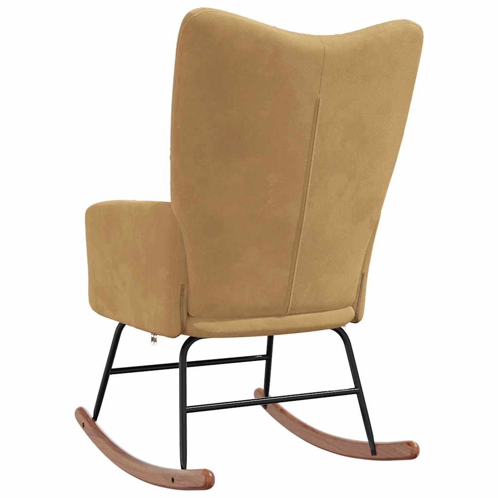 Rocking Chair Brown Velvet