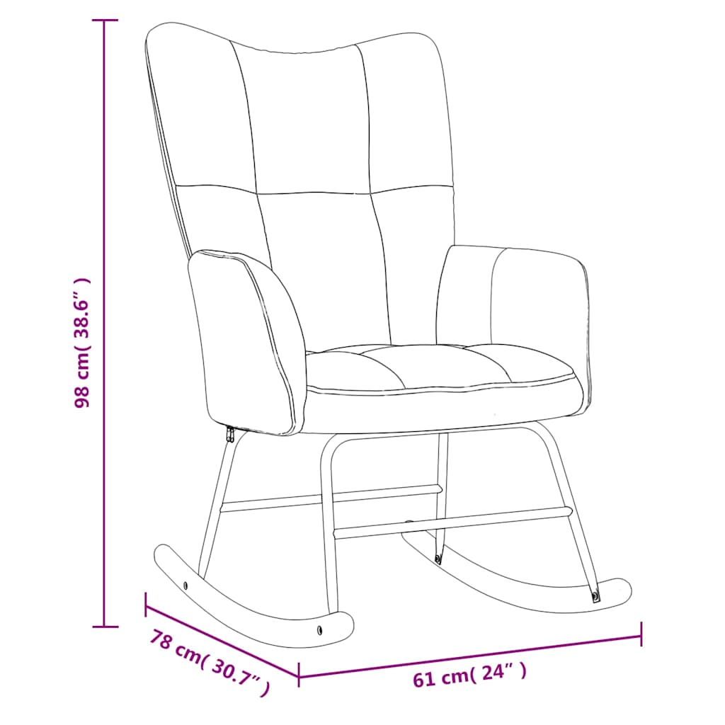 Rocking Chair Brown Velvet