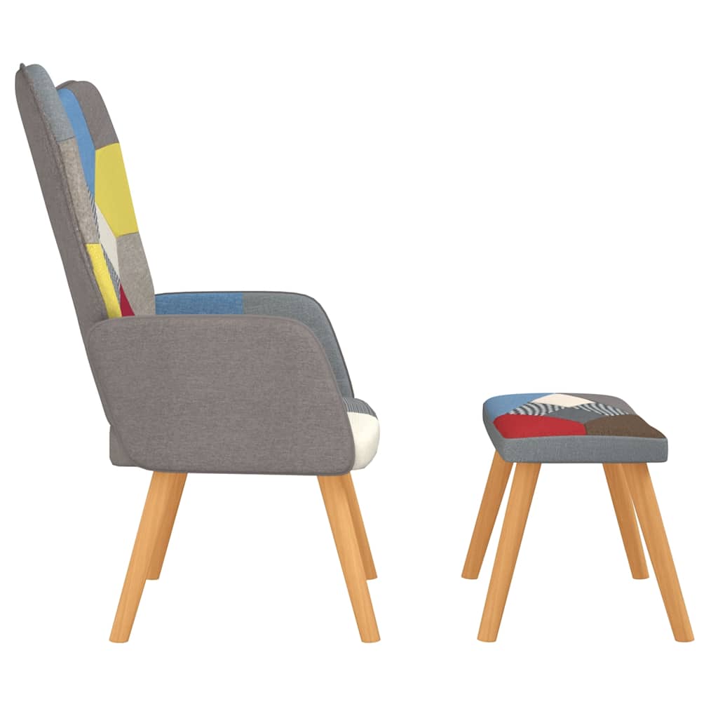 Relaxsessel mit Hocker Patchwork Stoff