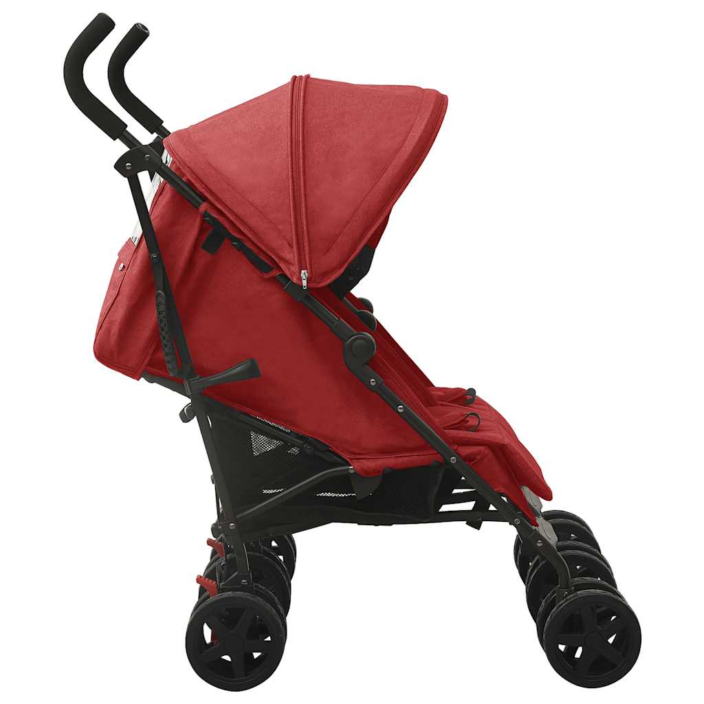 Double stroller red steel