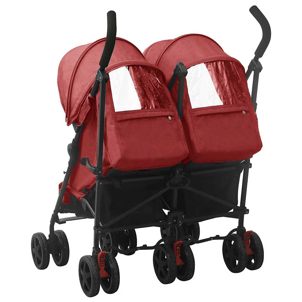 Double stroller red steel